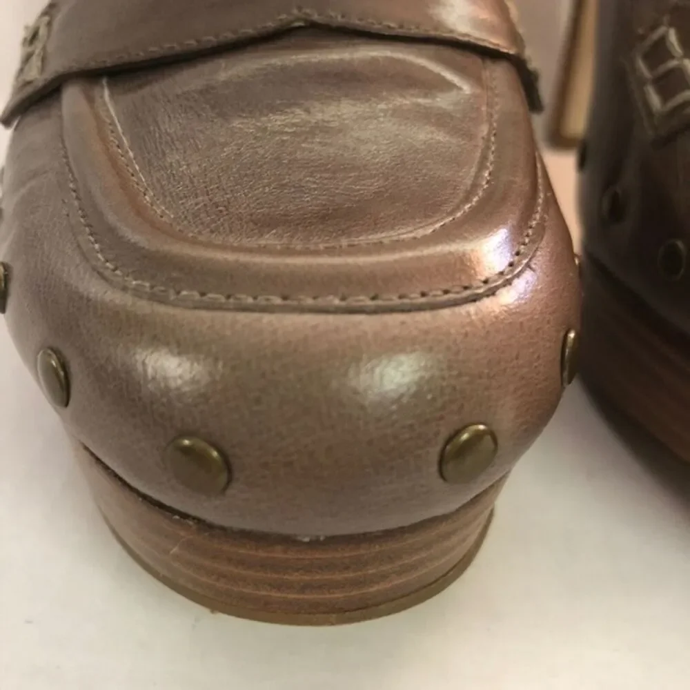 Enzo Angiolini Balinia Brown Leather Platform Heel Shoe Size 9